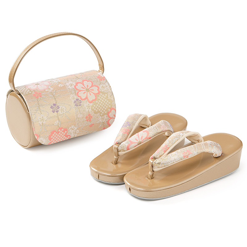 七五三 草履バッグセット 7歳 21cm 金 銀 ピンク 赤 水色 女の子