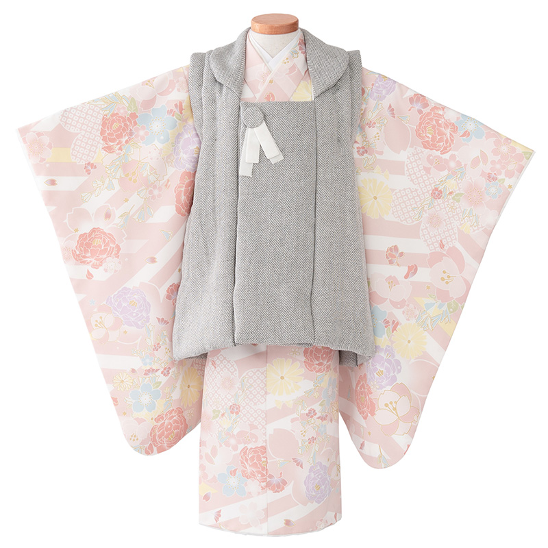 七五三 着物 3歳 2歳 被布 セット 女の子 ゆめいろみやび 桜 ピンク