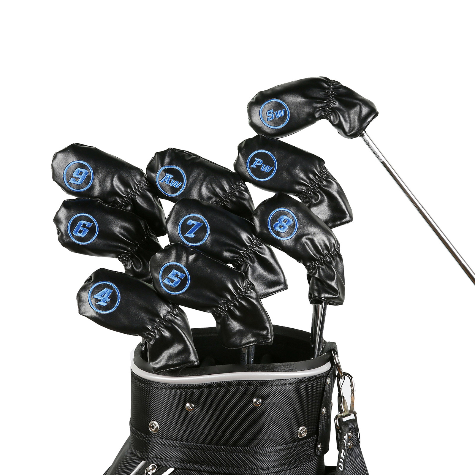 アイアンカバー セット ゴルフヘッドカバー 9点セット 4番〜9番 AW PW