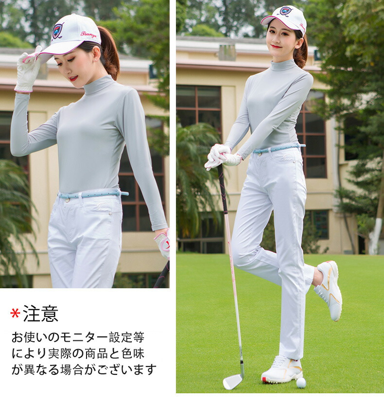 ゴルフ レディース シャツ 長袖 UVカット インナー ウェア 日焼け対策