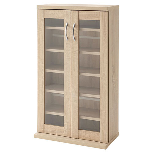 ぼん家具 本棚 コミックラック 収納 棚 扉付き 大容量 キャビネット