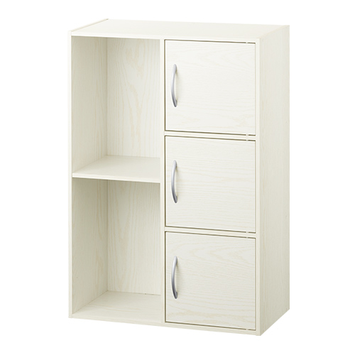 ぼん家具 カラーボックス 扉付き 本棚 収納棚 A4 おしゃれ