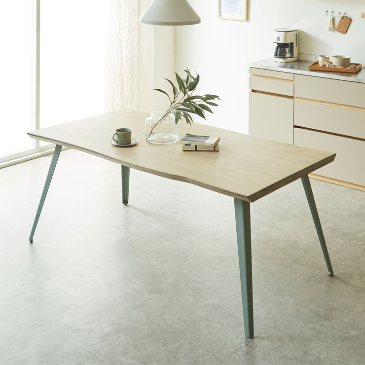 ダイニングテーブル 6人 単品 210 無垢 継ぎ継ぎ 一枚板風 テーブル