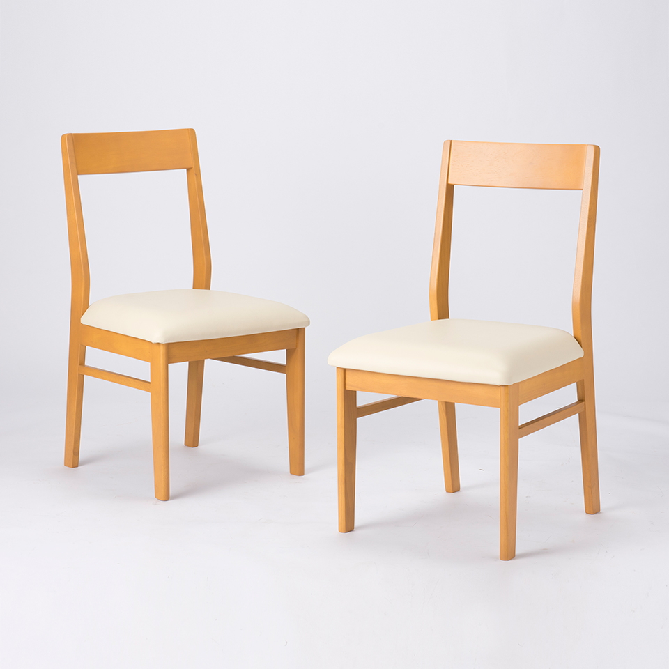天然木 ダイニングチェア 2脚 完成品 ナチュラル 椅子 チェア完成品