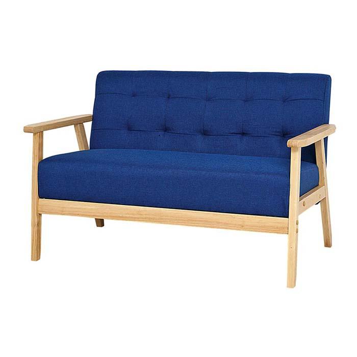 二人掛けソファー 小さめ 幅113cm 2P 合皮ソファー黒 布地 青 グレー