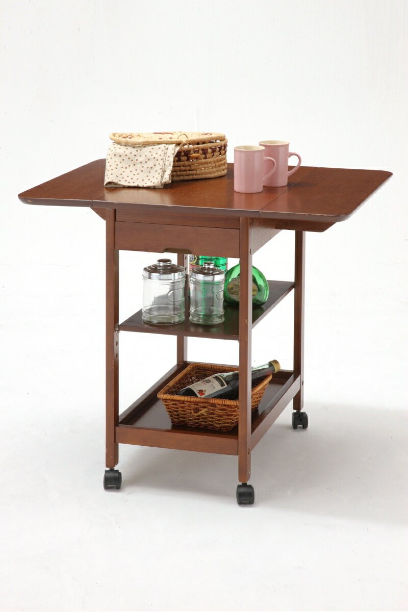 キッチンワゴン 両バタフライワゴン キッチンカウンター ワゴン ラック