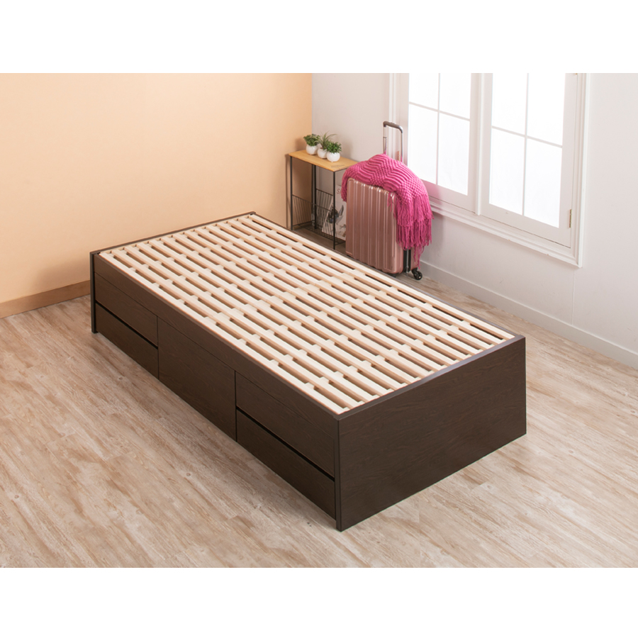 すのこベッド シングルベッド 収納付ベッド ベッドフレーム 全長 184cm