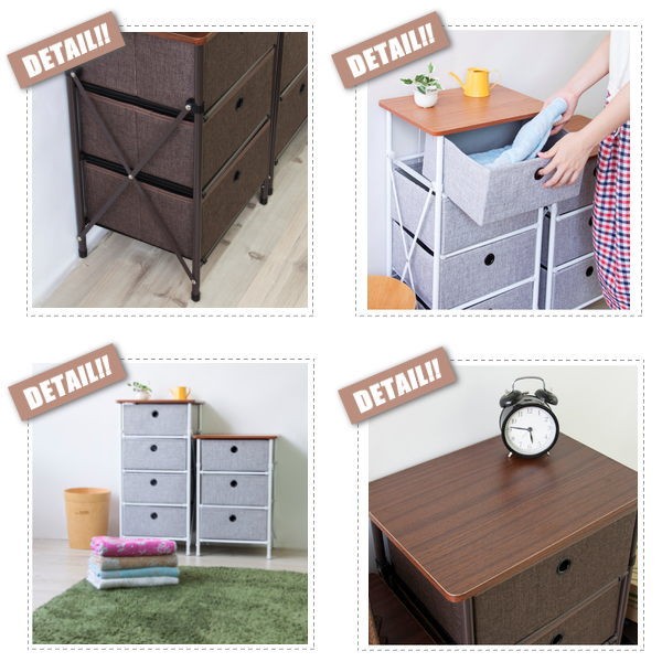 LFS-701GY 東谷 簡単組立チェスト3D （グレー系）の説明 - 通販