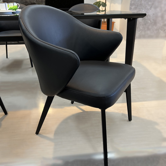 松田家具 2脚セット チェア 本革 ダイニングチェア LC-2 アームチェア