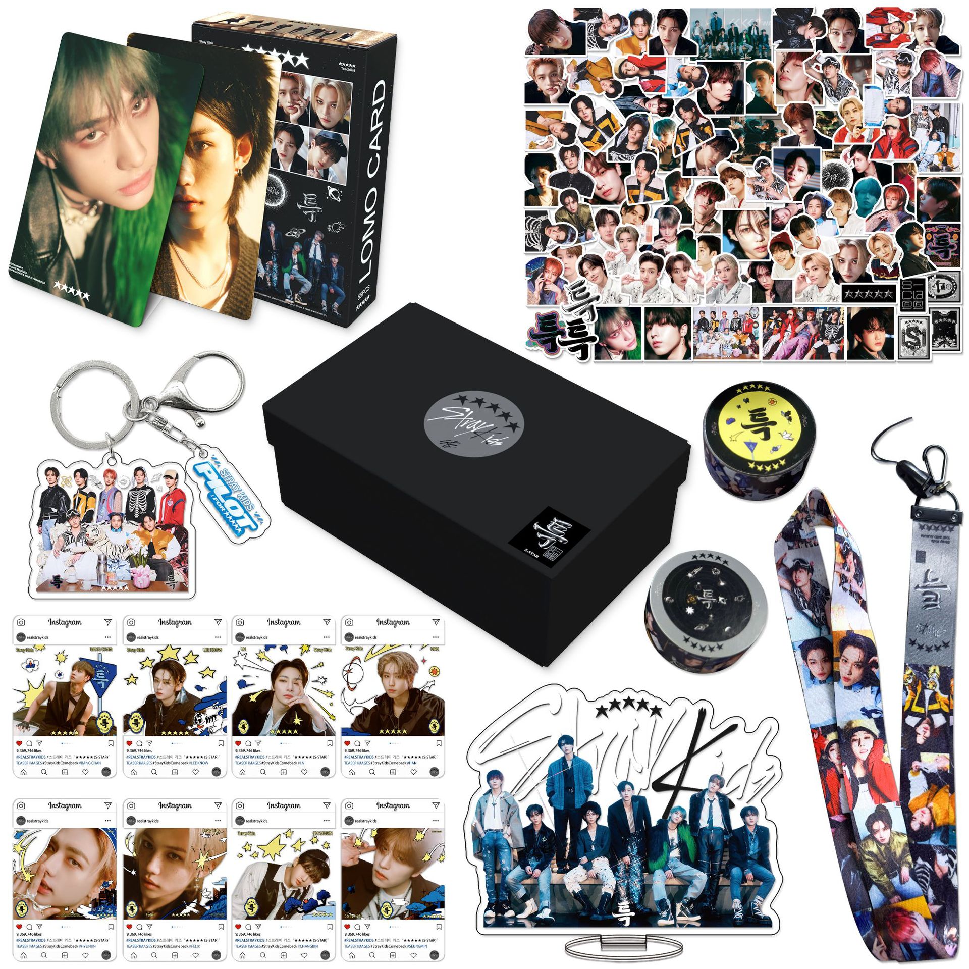 Stray Kidsグッズ ギフトボックス フォトカード テープ トレカ 写真 K