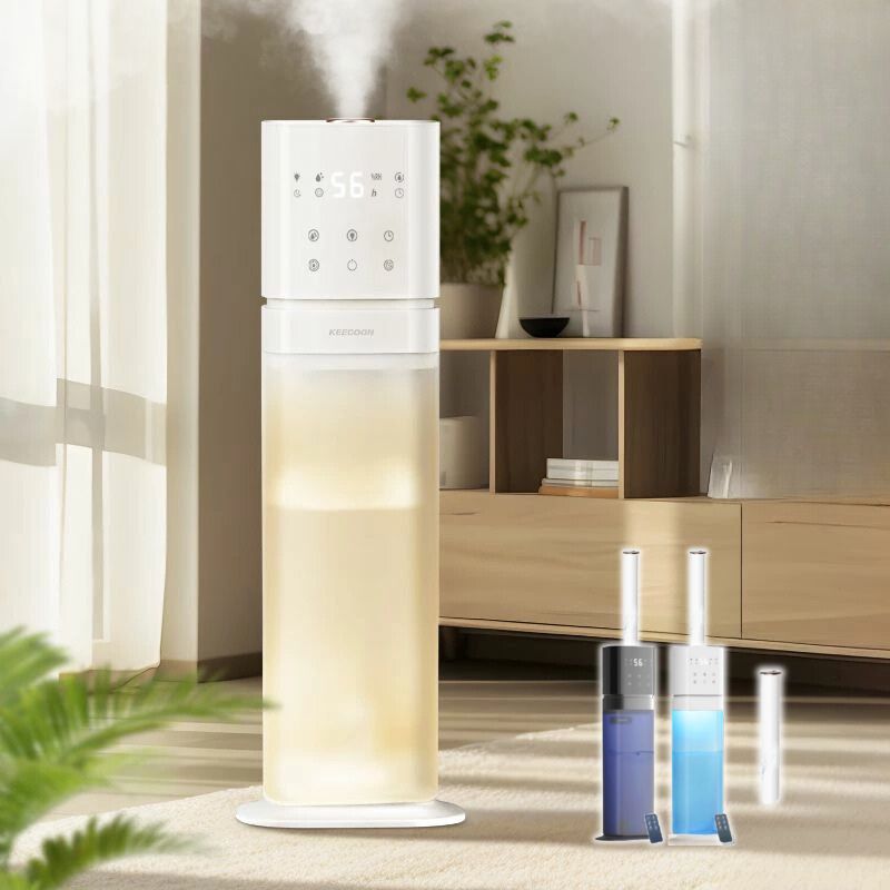 KEECOON 加湿器 大容量 8L 5色LED 超音波 透明タンク 業務用 静音 高級