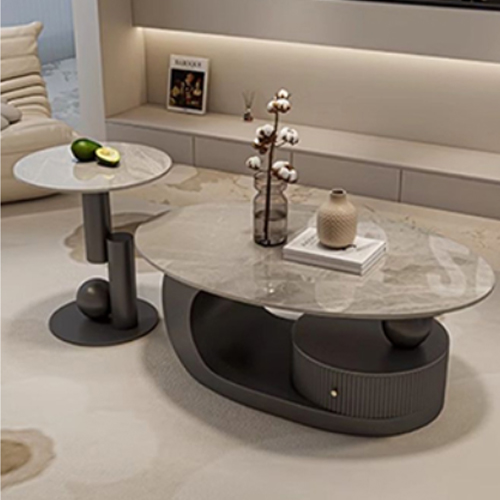 10%OFF期間限定☆レビュー特典・センターテーブル 大理石調 ロー