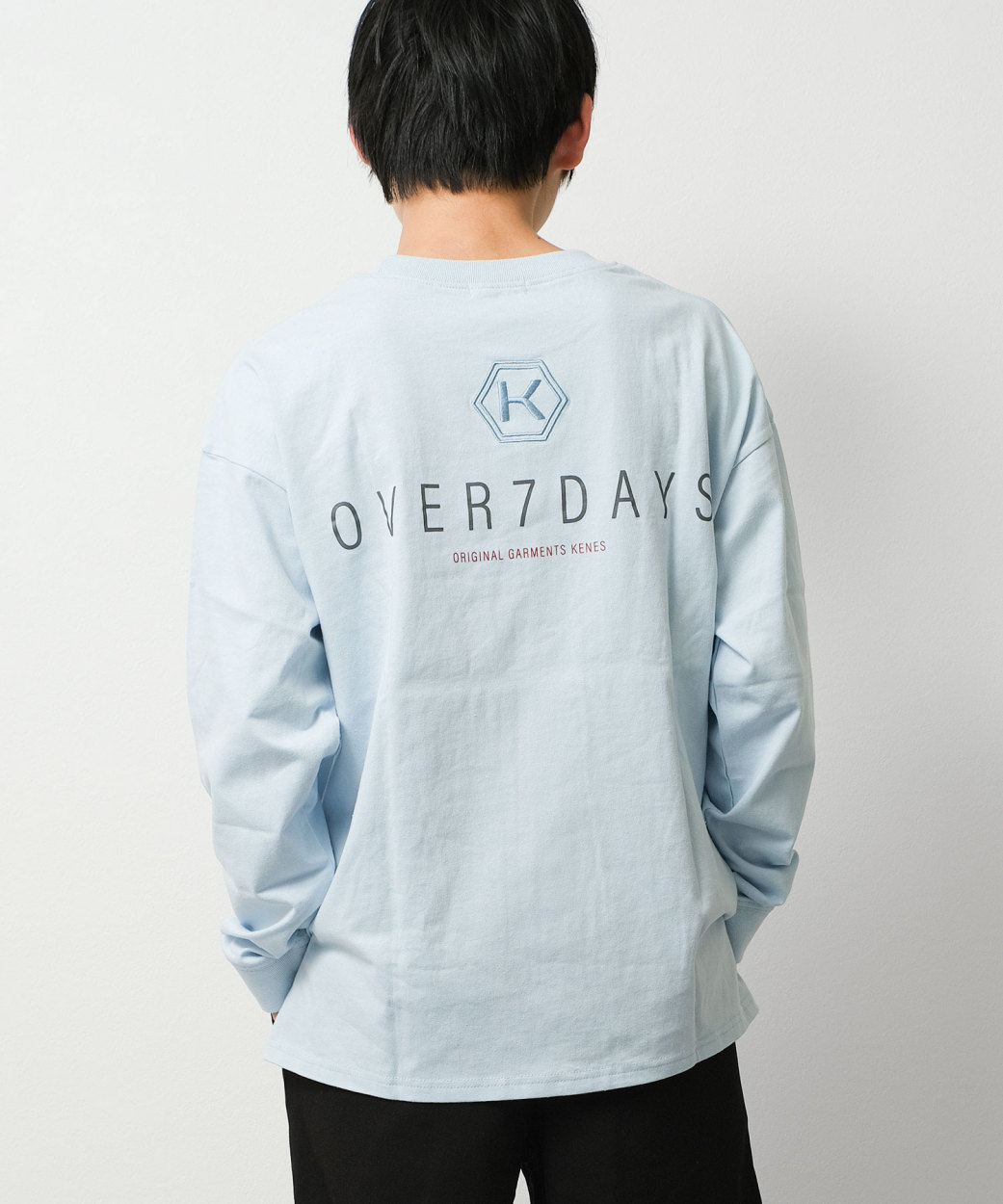 メンズ ロゴ刺繍＆プリントロングTシャツ ビッグシルエット トップス