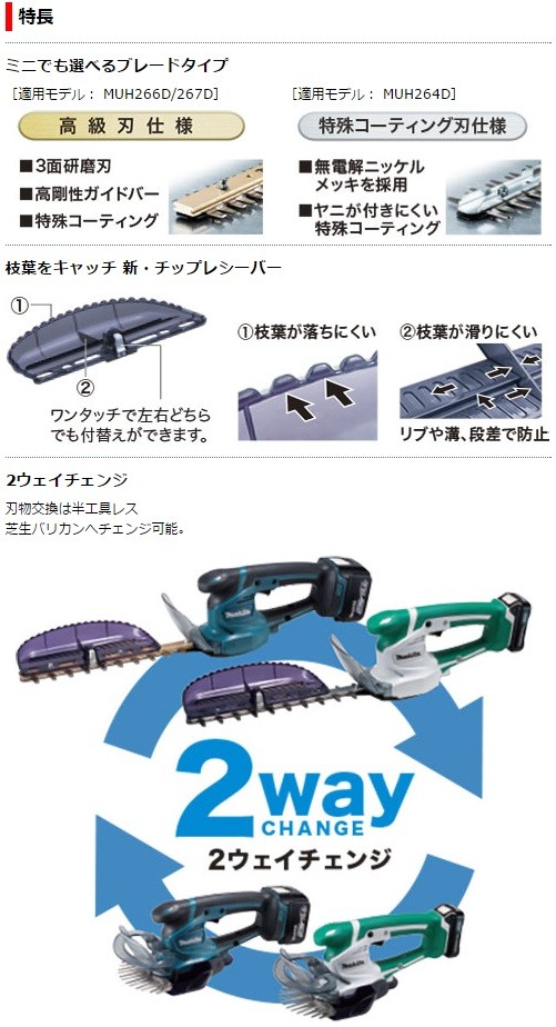 マキタ（makita） 18V-260mm充電式ミニ生垣バリカン MUH267DRF ※新型番