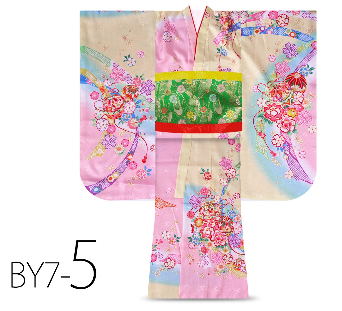 NISHIORI 単品販売 絵羽柄 四つ身 着物 選べる8柄 古典 レトロ 7歳 七