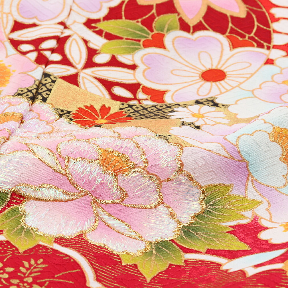 Kisste（キステ） 《七五三》 四つ身着物3点セット 着物+長襦袢+重ね衿