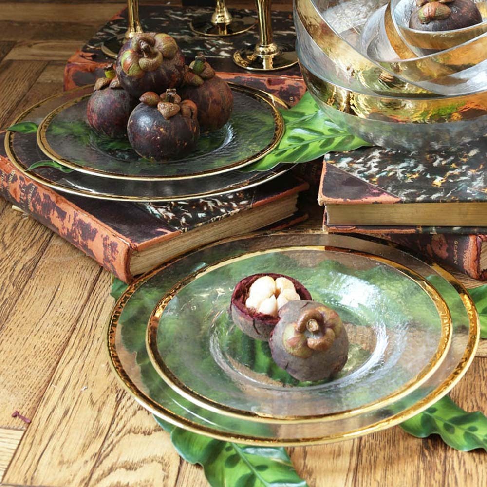 オーボ ゴールド ガラスプレート 220 4枚入 食器 高級感 食卓の彩り