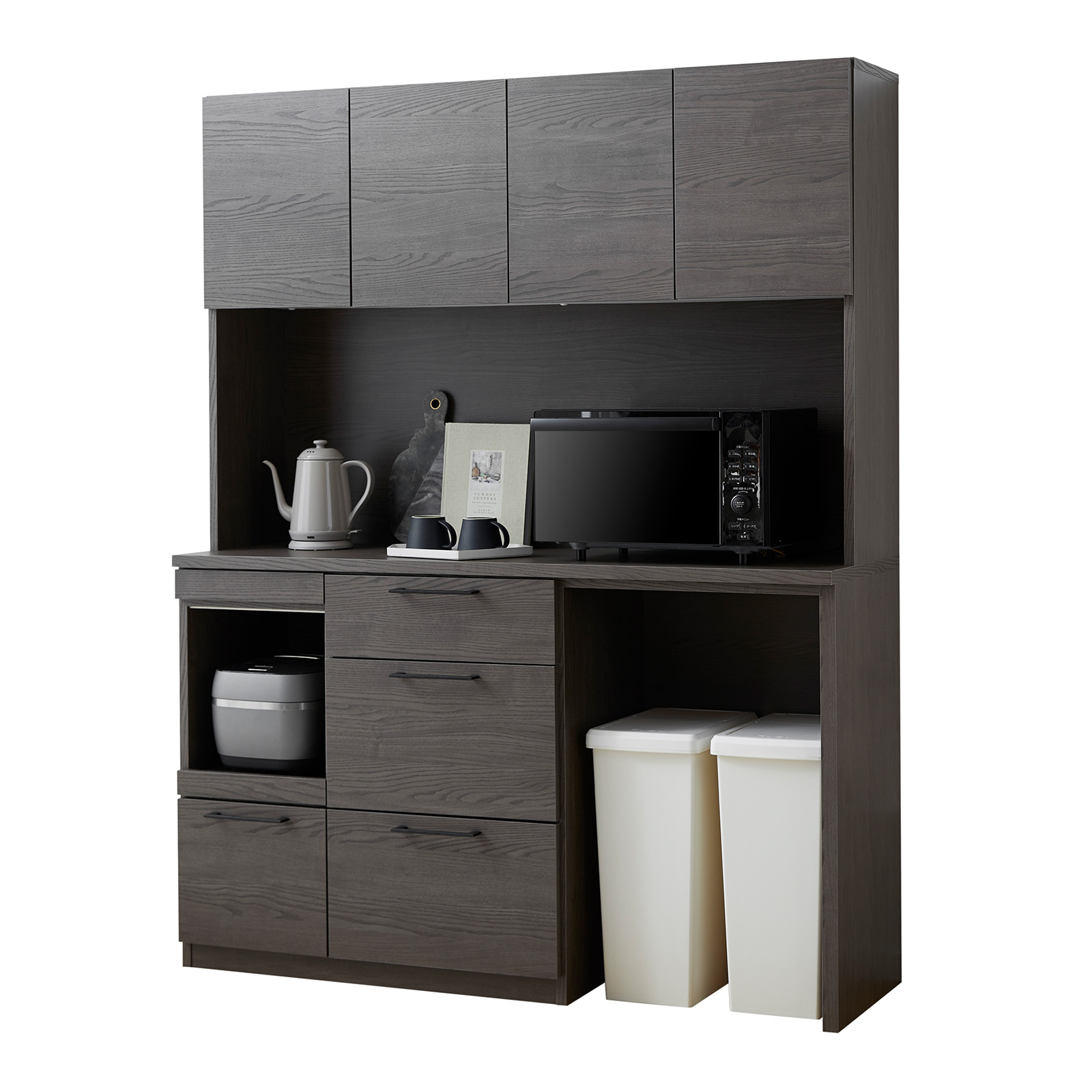 LOWYA（ロウヤ） 食器棚 幅140cm キッチン収納 キッチンボード