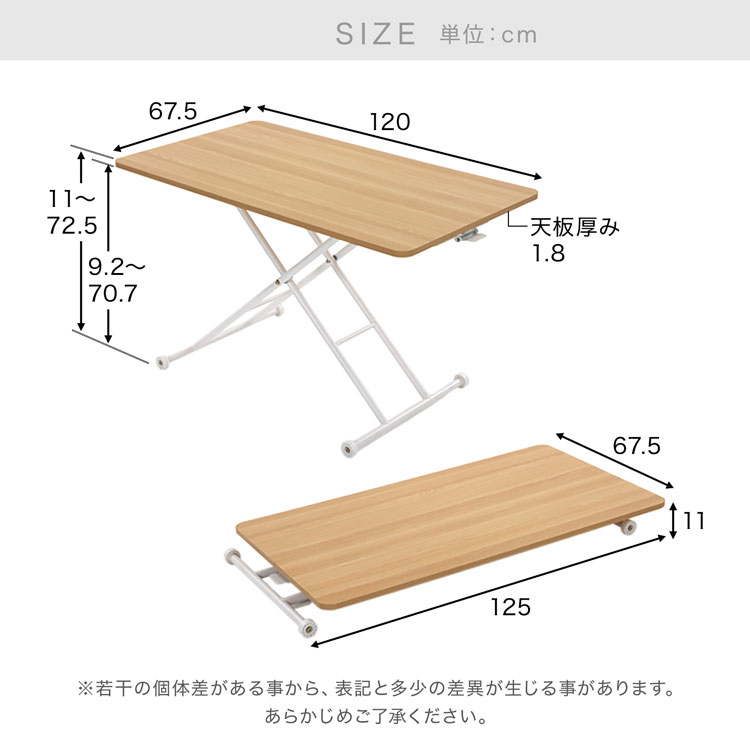 LOWYA（ロウヤ） 昇降テーブル テーブル 高さ調節 デスク 昇降式