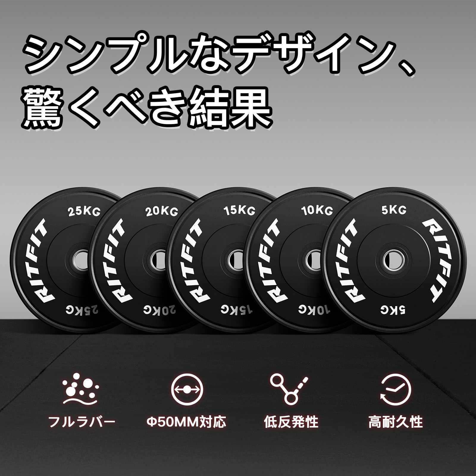 RITFIT バーベルプレート ダンベルプレート ラバープレート