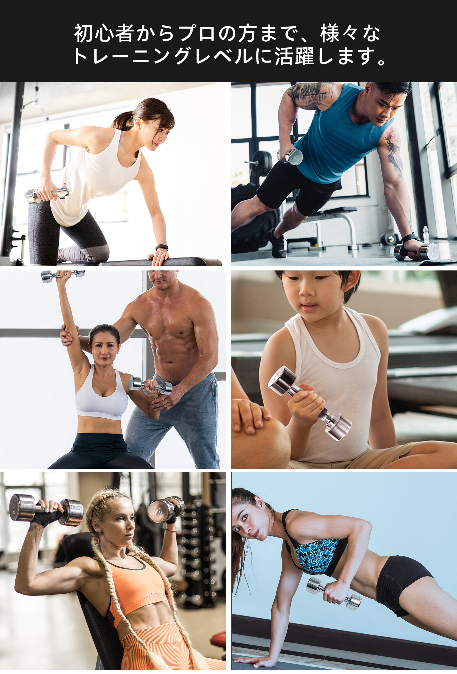 RITFIT ダンベル ステンレス製 ステンレスダンベル 2 4 6 8 10 12 14