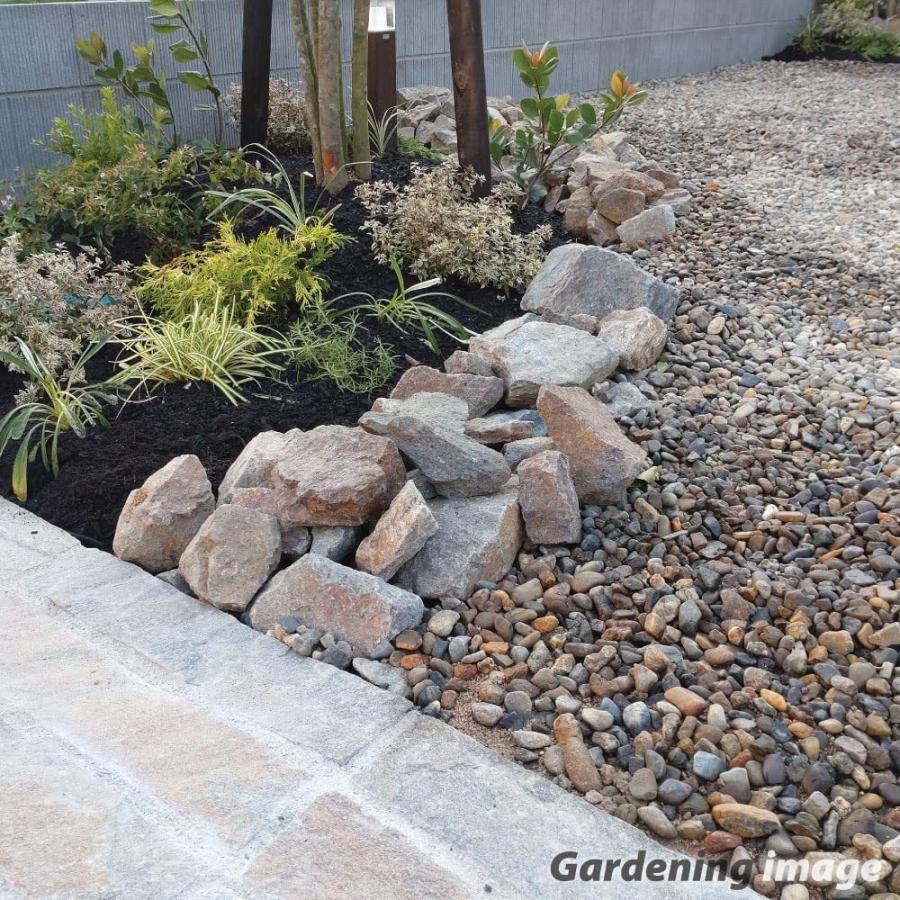 庭石 ロックガーデン 石 割栗石 ワイルドロック2L 2個入 グレー