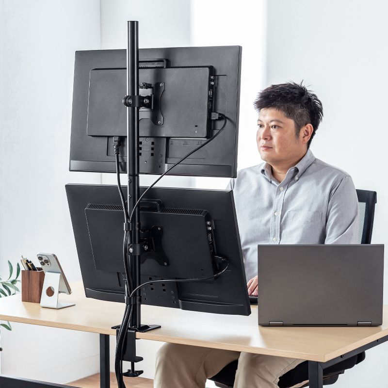 SANWA SUPPLY（サンワサプライ） モニターアーム 2画面 デュアル 32