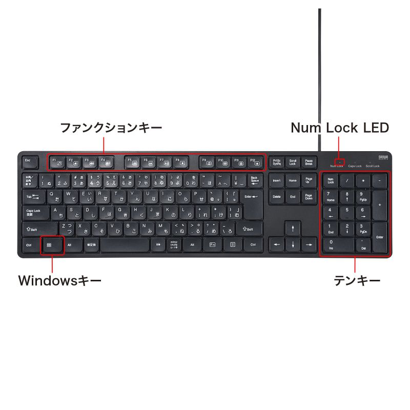 SANWA SUPPLY（サンワサプライ） キーボード 有線 USB A USBキーボード