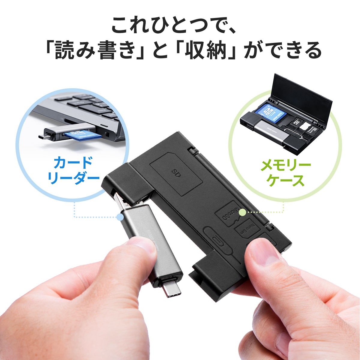 SANWA SUPPLY（サンワサプライ） SD microSD カードリーダー USB3.1