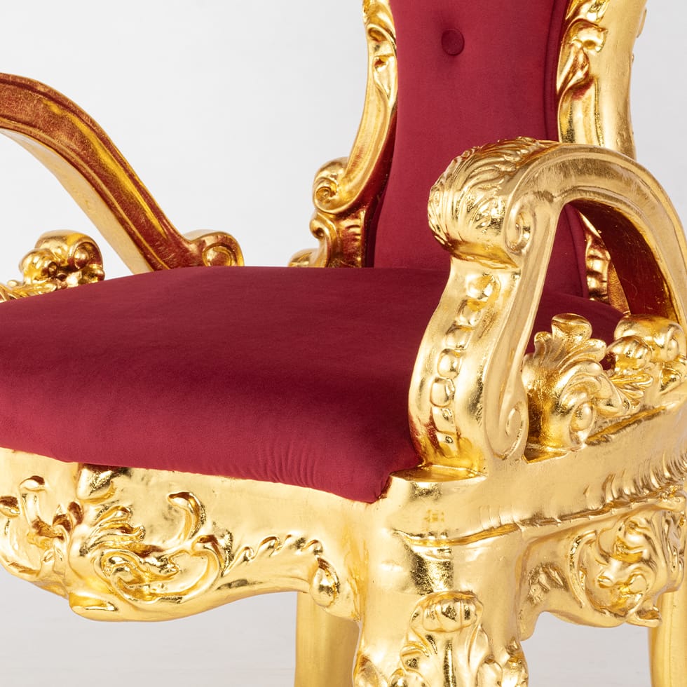ロココ調 アームチェア 豪華 貴族 椅子 チェア ゴールドフレーム