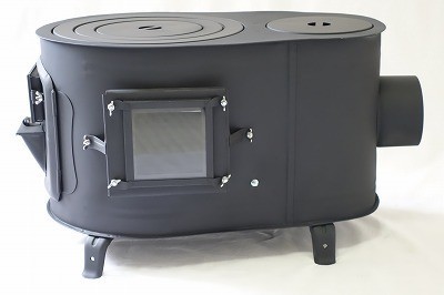 タマゴ型3面窓付 薪ストーブ ”FIRE SIDE” 小3号 ウッド