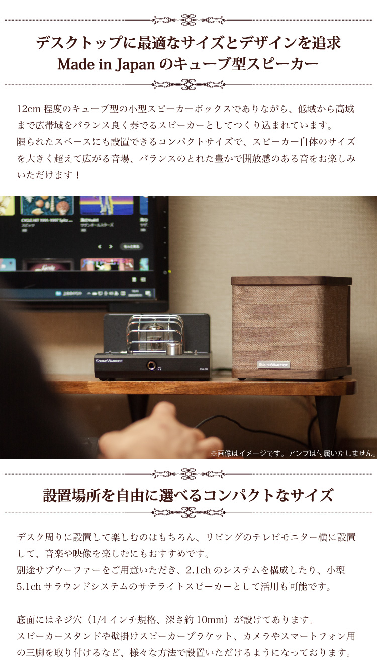 SOUNDWARRIOR SW-SP2 キューブ型 スピーカー 1Way＋パッシブ