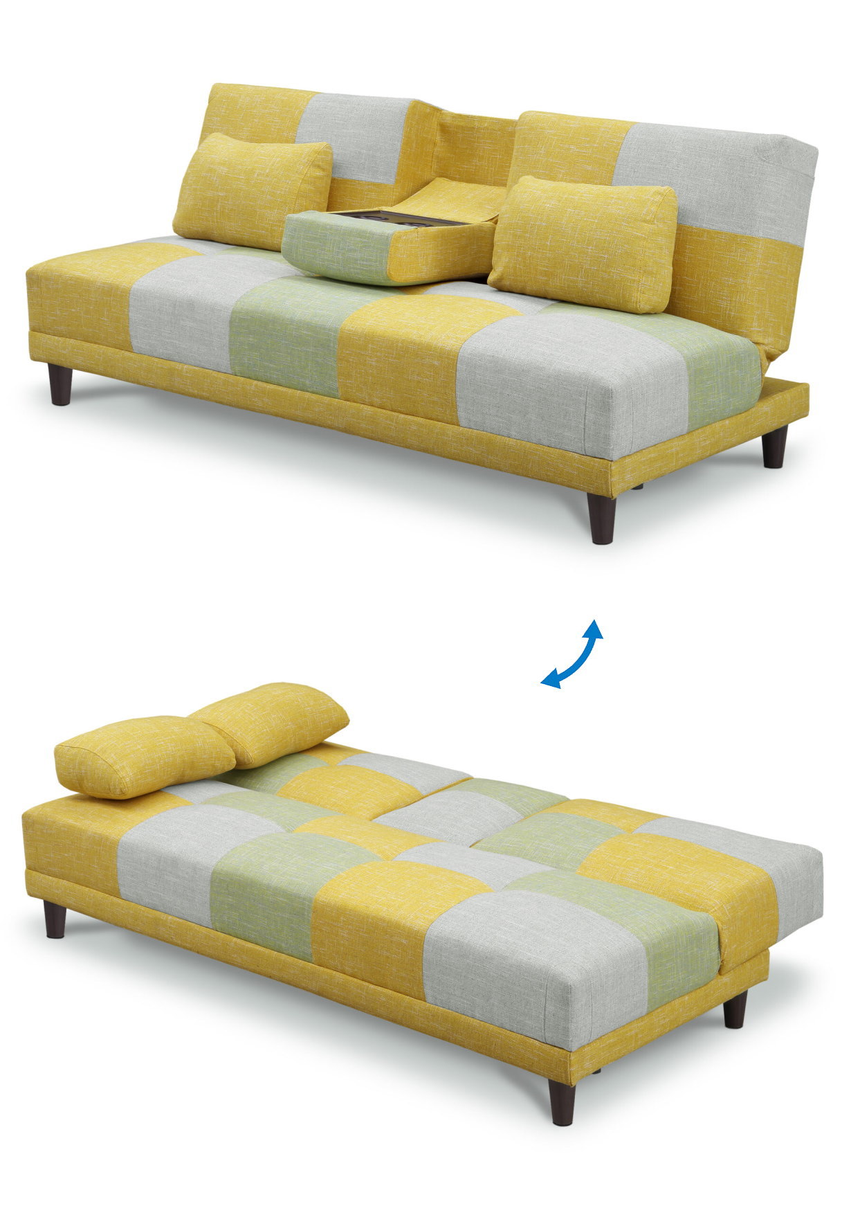 ソファーベット ソファーベッド ソファベッド パッチワーク 市松模様