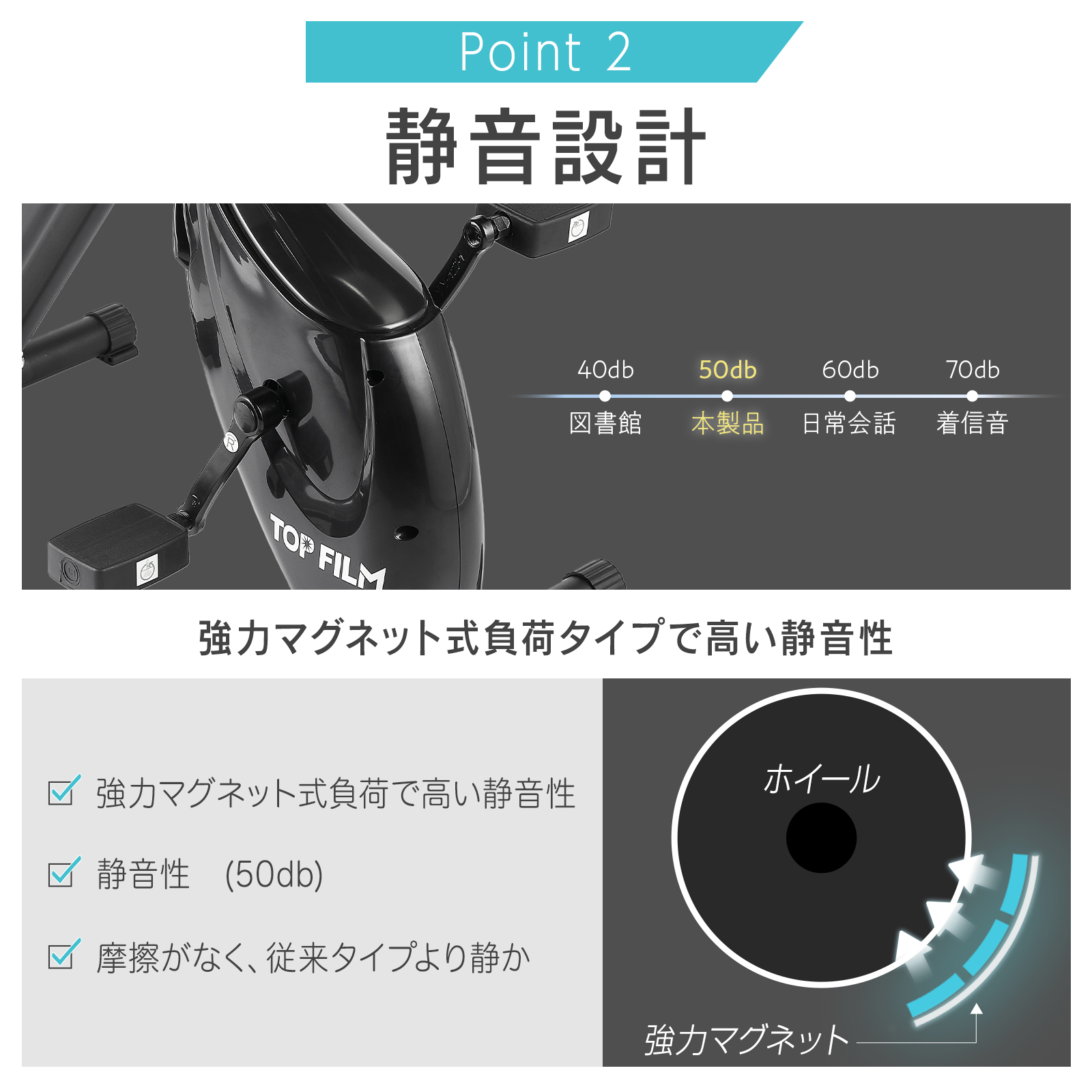 ヤマダモール | フィットネスバイク 静音 エアロバイク 家庭用