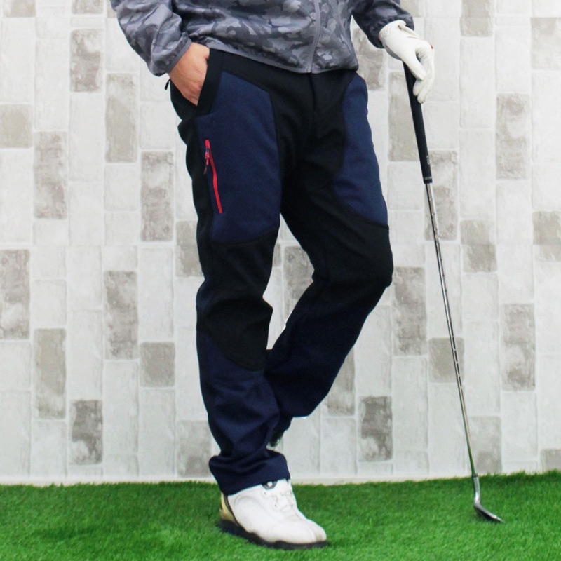 ゴルフパンツ メンズ ゴルフウェア 暖か裏起毛フリース ストレッチ