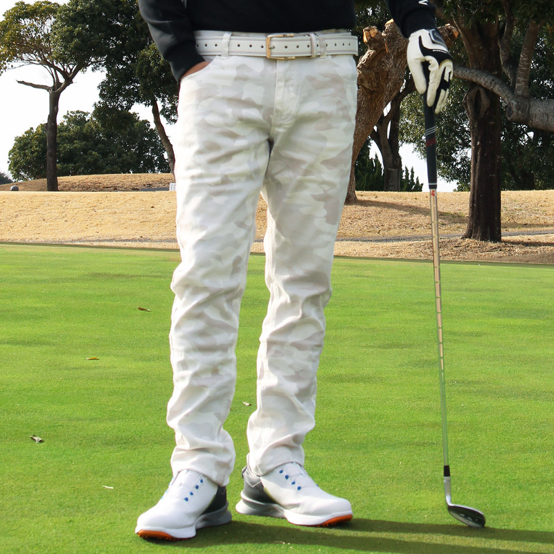 ゴルフパンツ メンズ ゴルフウェア カモフラ 迷彩柄 ストレッチ