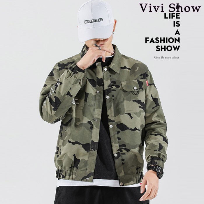 ジャケット メンズ 迷彩柄 シャツ パーカー 長袖 ジージャン コート