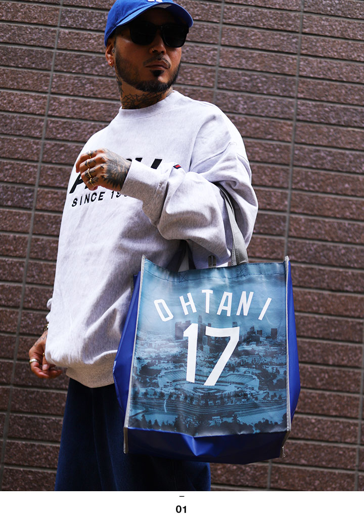 MLB トートバッグ ドジャース 大谷翔平 選手 写真 公式 リサイクル素材