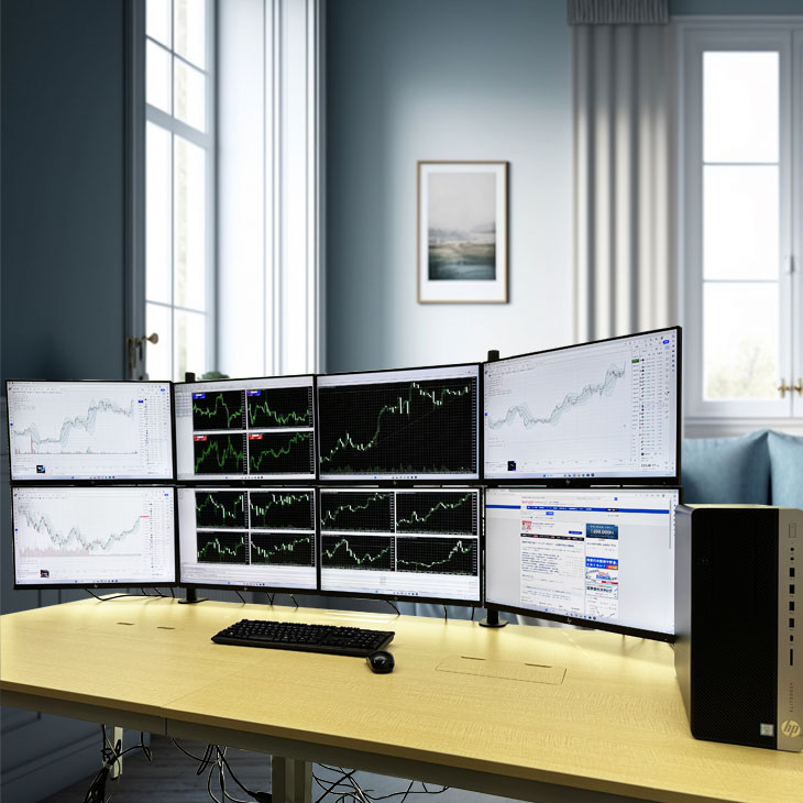 ProDesk トレーディングPC FX 株 デイトレ 仮想通貨 8画面マルチモニタ