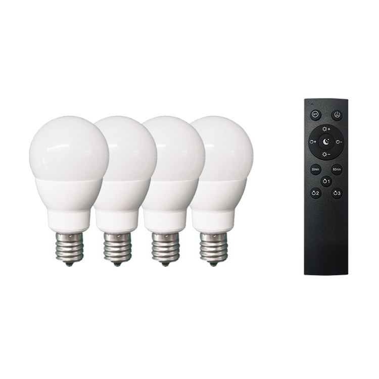 調光調色LED電球4個+専用リモコンセット HIKARIYA E17 led電球 400lm