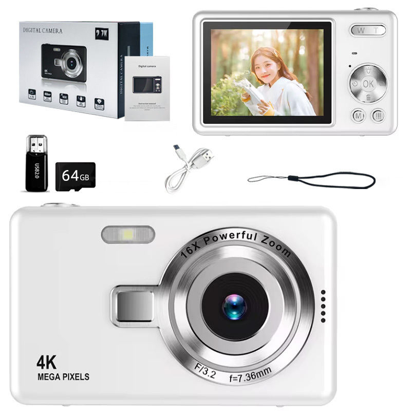 デジタルカメラ 1080FHD 5000万画素 8倍ズーム IPS大画面 防塵 軽量