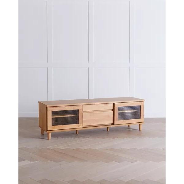 テレビ台 ローボード テレビボード 木製 ナチュラル 引き戸 ガラス扉