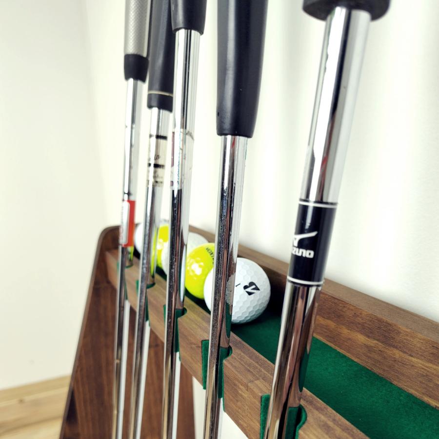 WOODWORKS パターラック 5本掛 (色：ブラウン) 木製 日本製 【 ゴルフ