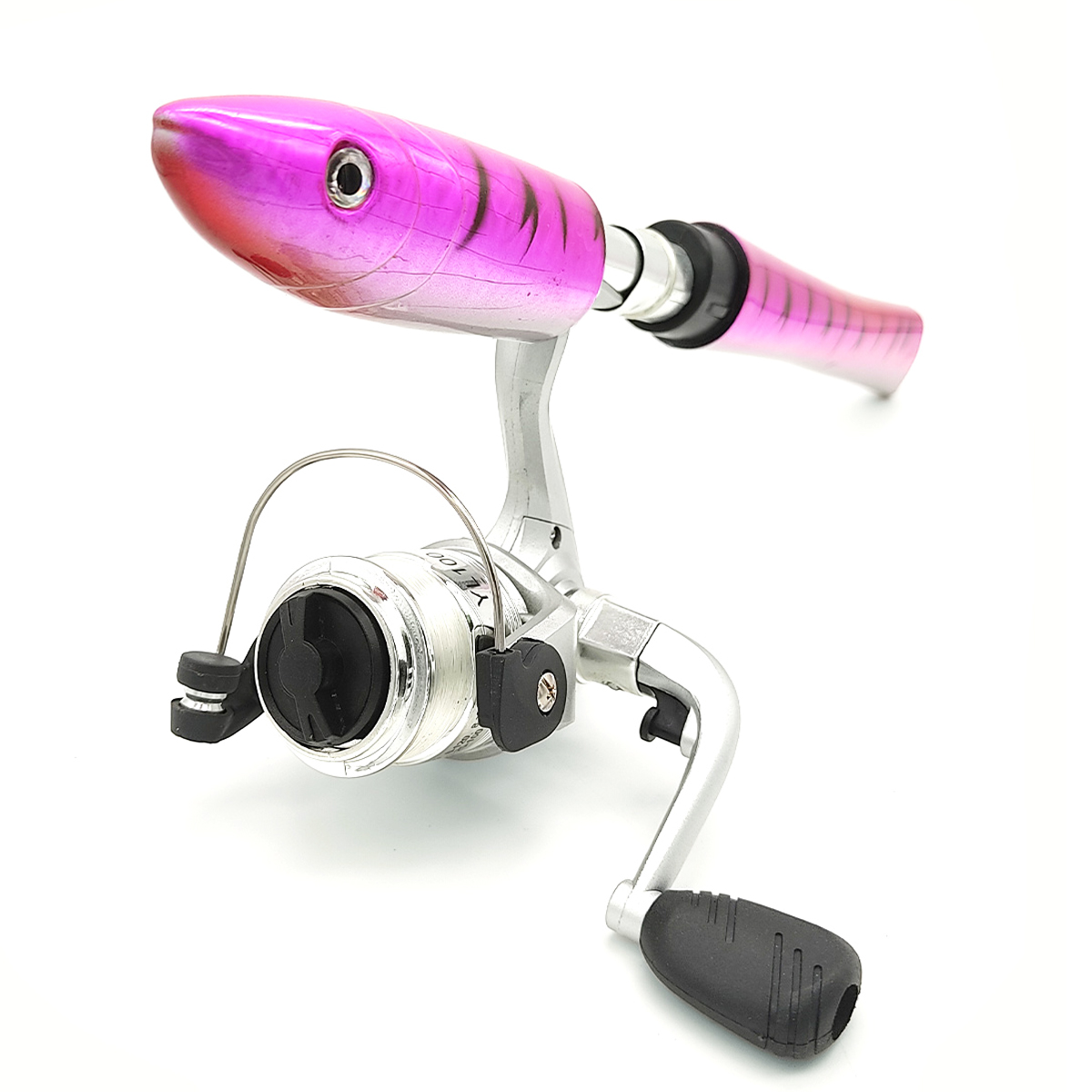 オルルド釣具 ロッド リールセット 糸付き 1m 1.4m 4カラー 魚型 竿