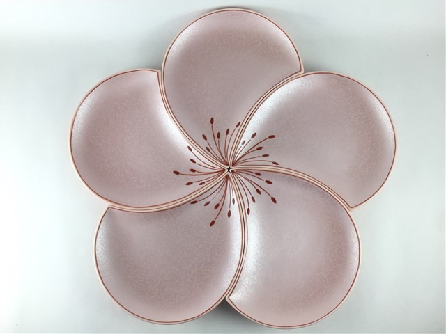 有田焼 幸楽窯 花びら 銘々皿 (白銀 / ピンク銀)【錦銀叩/錦曙釉銀叩