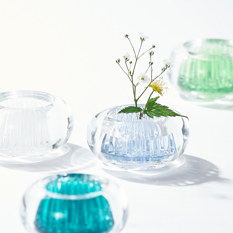 d 特典付 ミチクサ h concept 生け花 花瓶 一輪挿し 透明 コンパクト