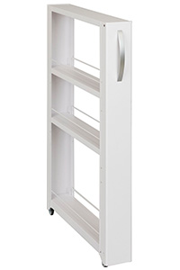 すき間収納 スリムワゴン ラック 約 幅 10cm 3段 取手 キャスター付