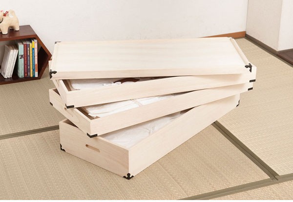 桐衣装ケース 桐衣装箱 3段 幅91cm 高さ33cm 桐製収納ケース 桐タンス