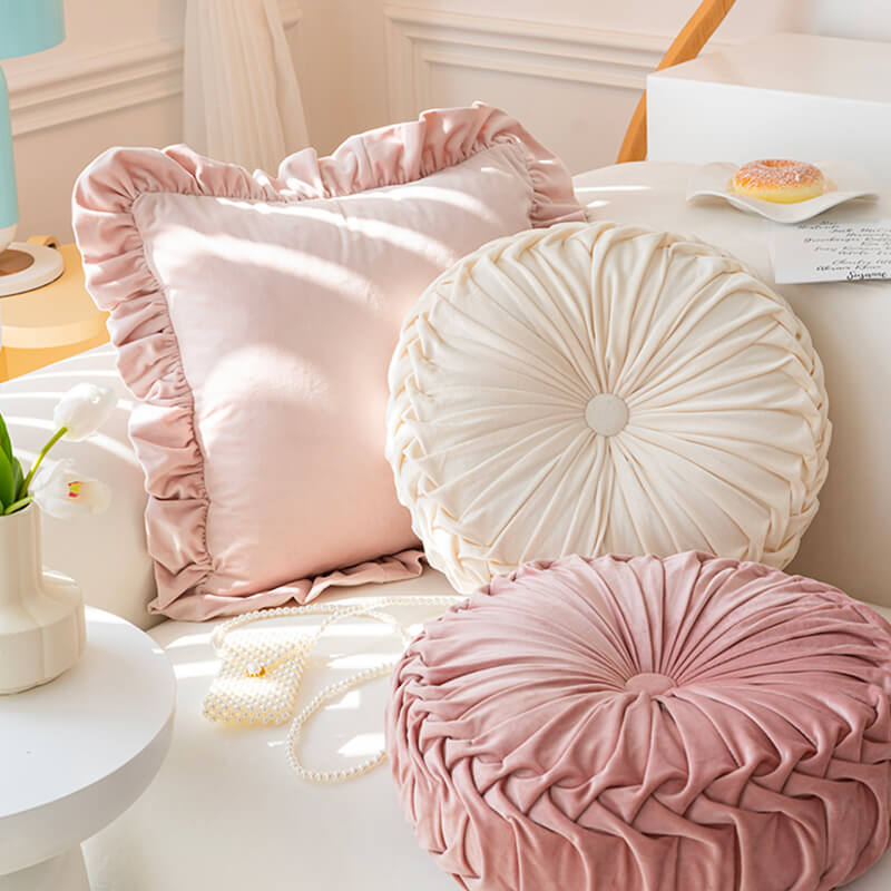 ベルベットフリルクッションカバー【SHEILANI】 クッションカバー