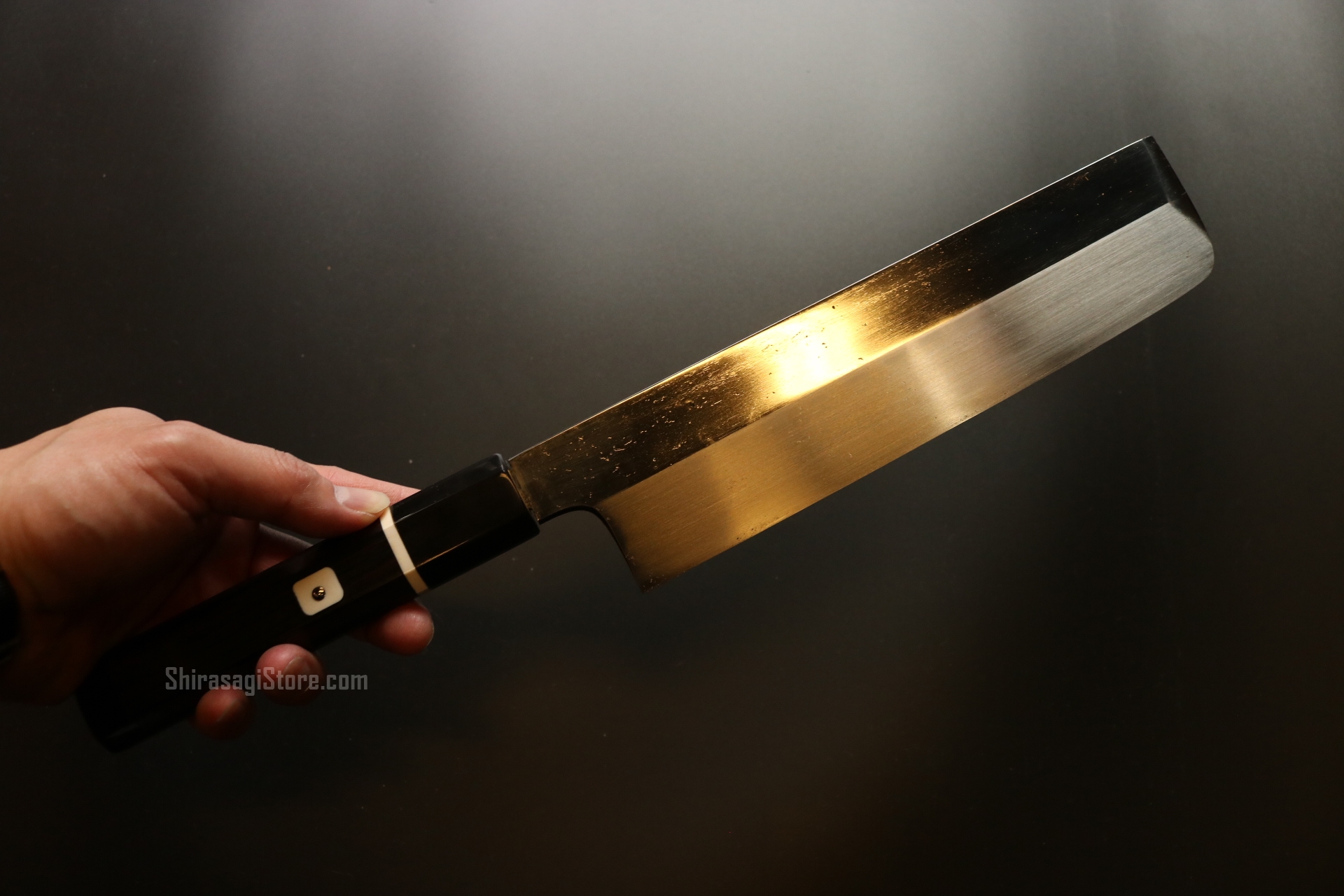 水野鍛錬所「源昭忠」本焼 薄刃包丁 デラックス 青二鋼 鞘付 8寸